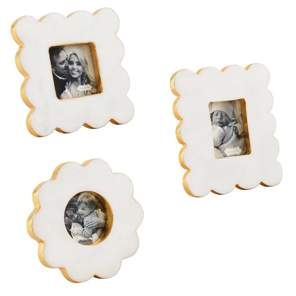 Mini Scallop Marble Photo Frames — alternate view 2