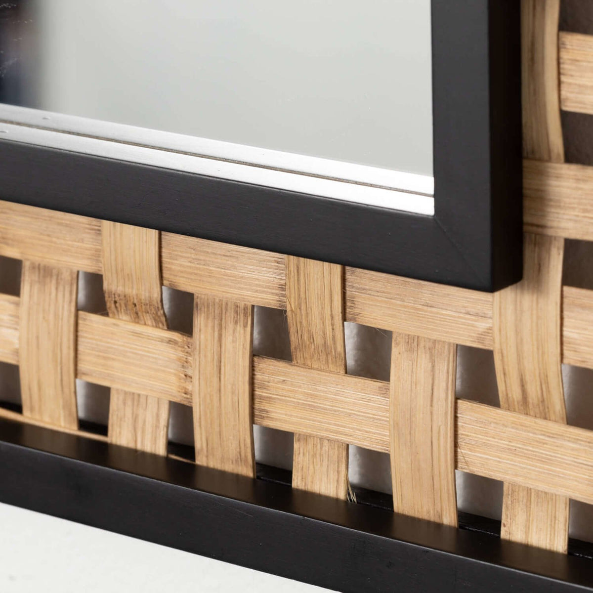 Square Mirror W/Weave Inset — alternate view 2