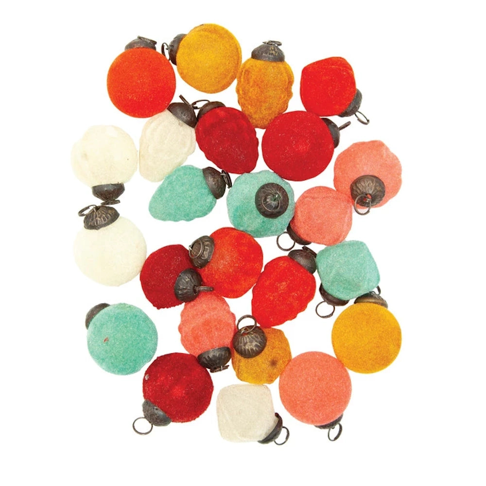 Multi Color Flocked Glass Ornament — alternate view 2