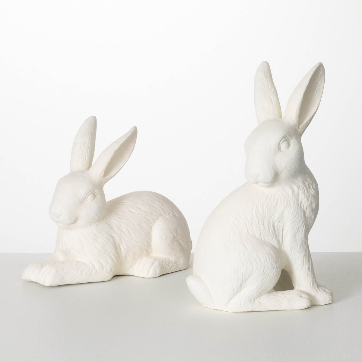Set of 2 White Astrex Bunny Figurines