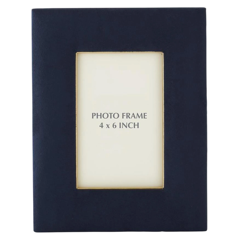 Navy Blue Suede & Gold Photo Frames — alternate view 2