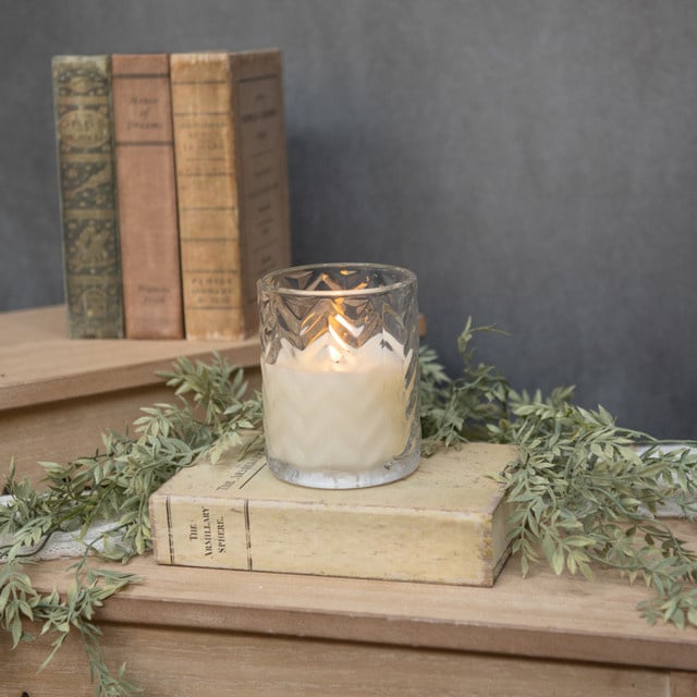 Chevron Glass 3D Flame Candle