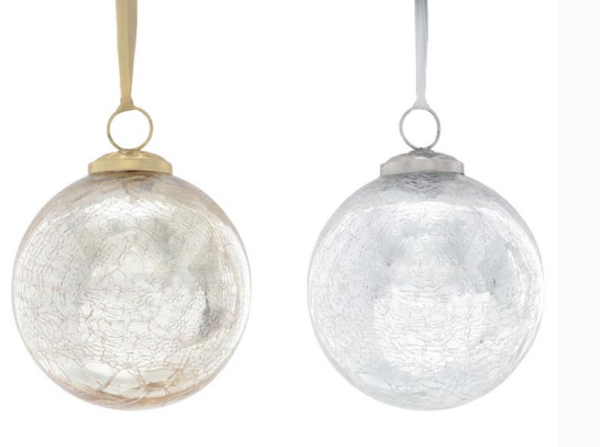Metallic Crackle Glass Ornaments