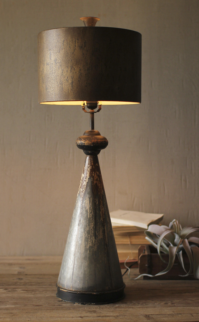 Table Lamp with Metal Base and Shade