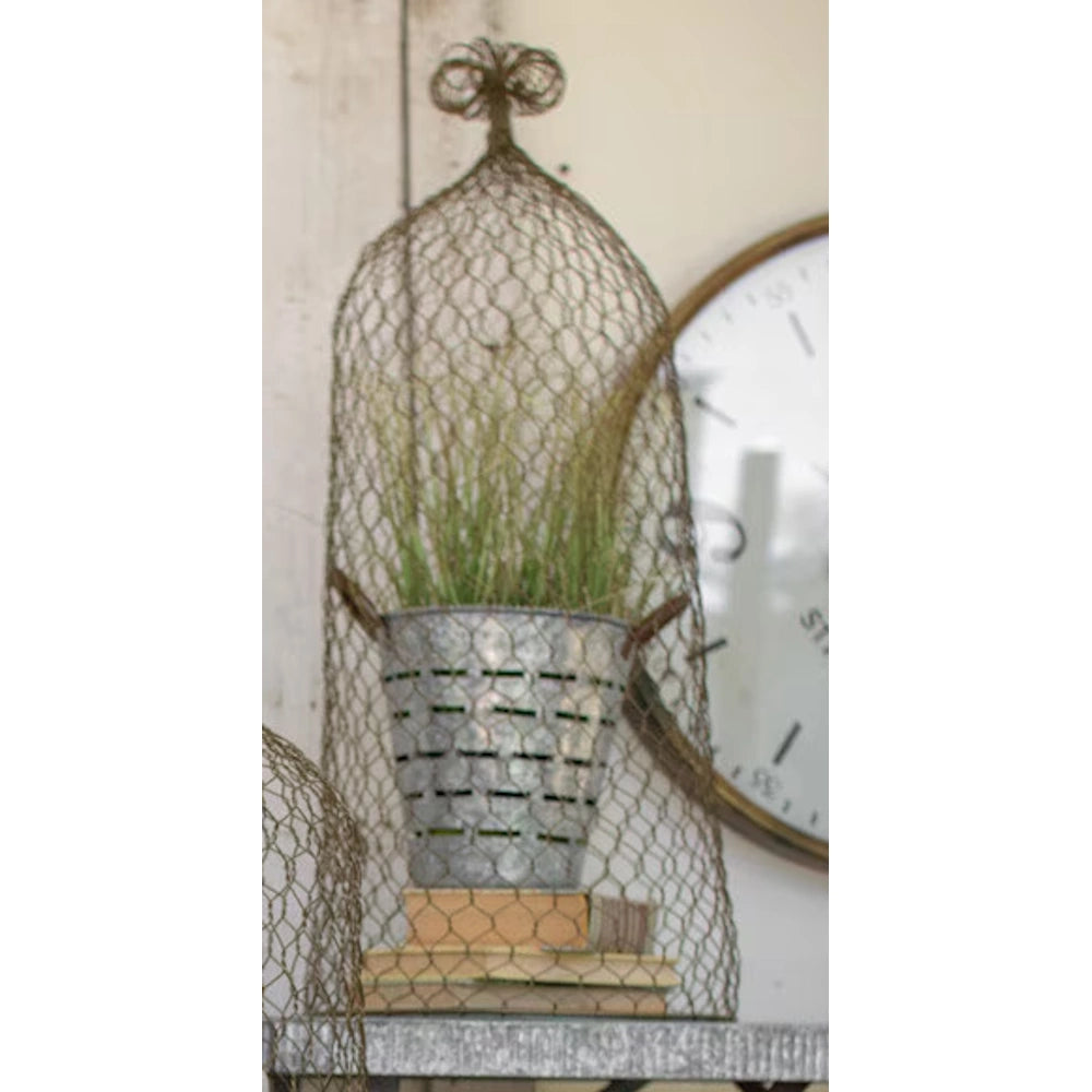 Old Gold Wire Cloche Topiary — alternate view 2
