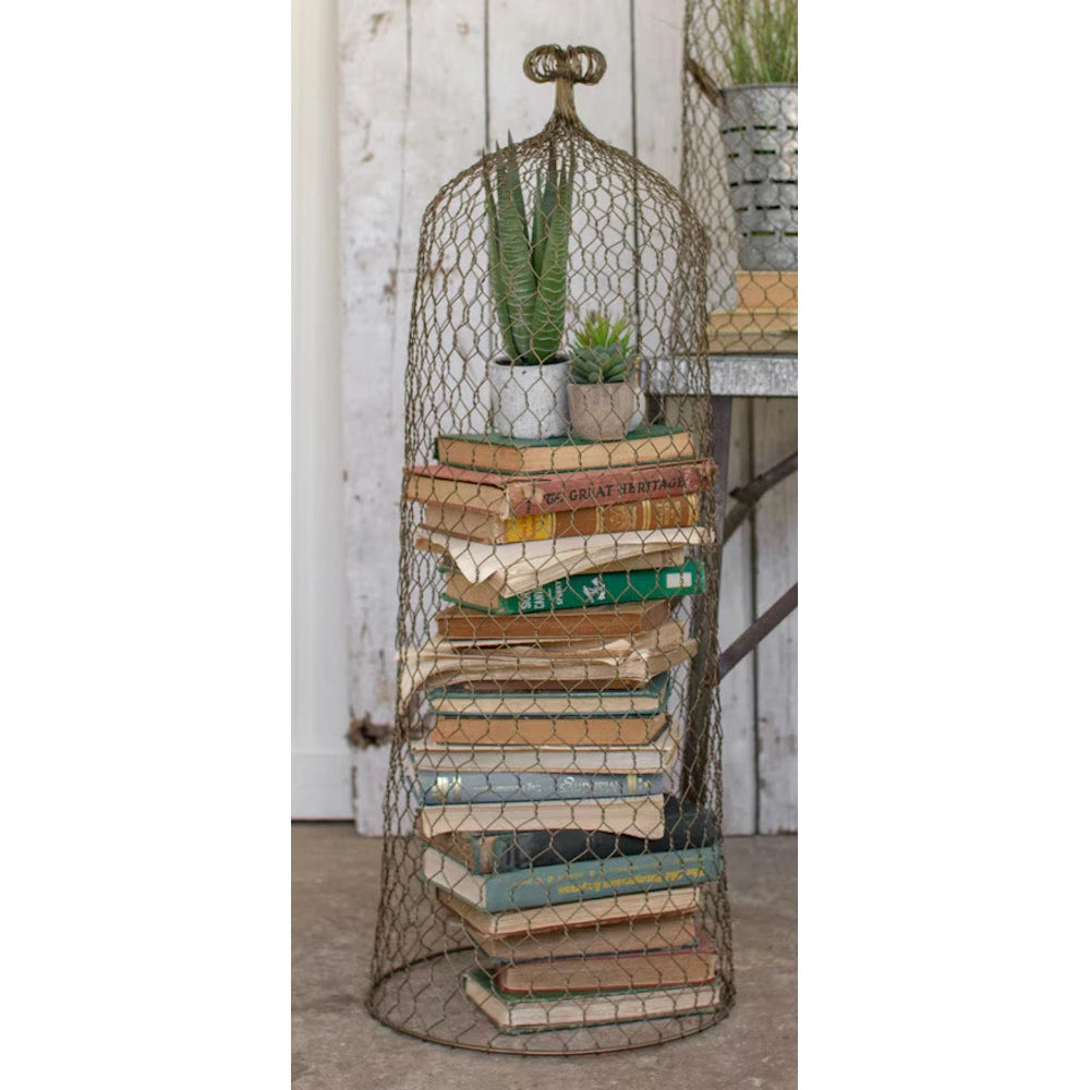 Old Gold Wire Cloche Topiary — alternate view 3