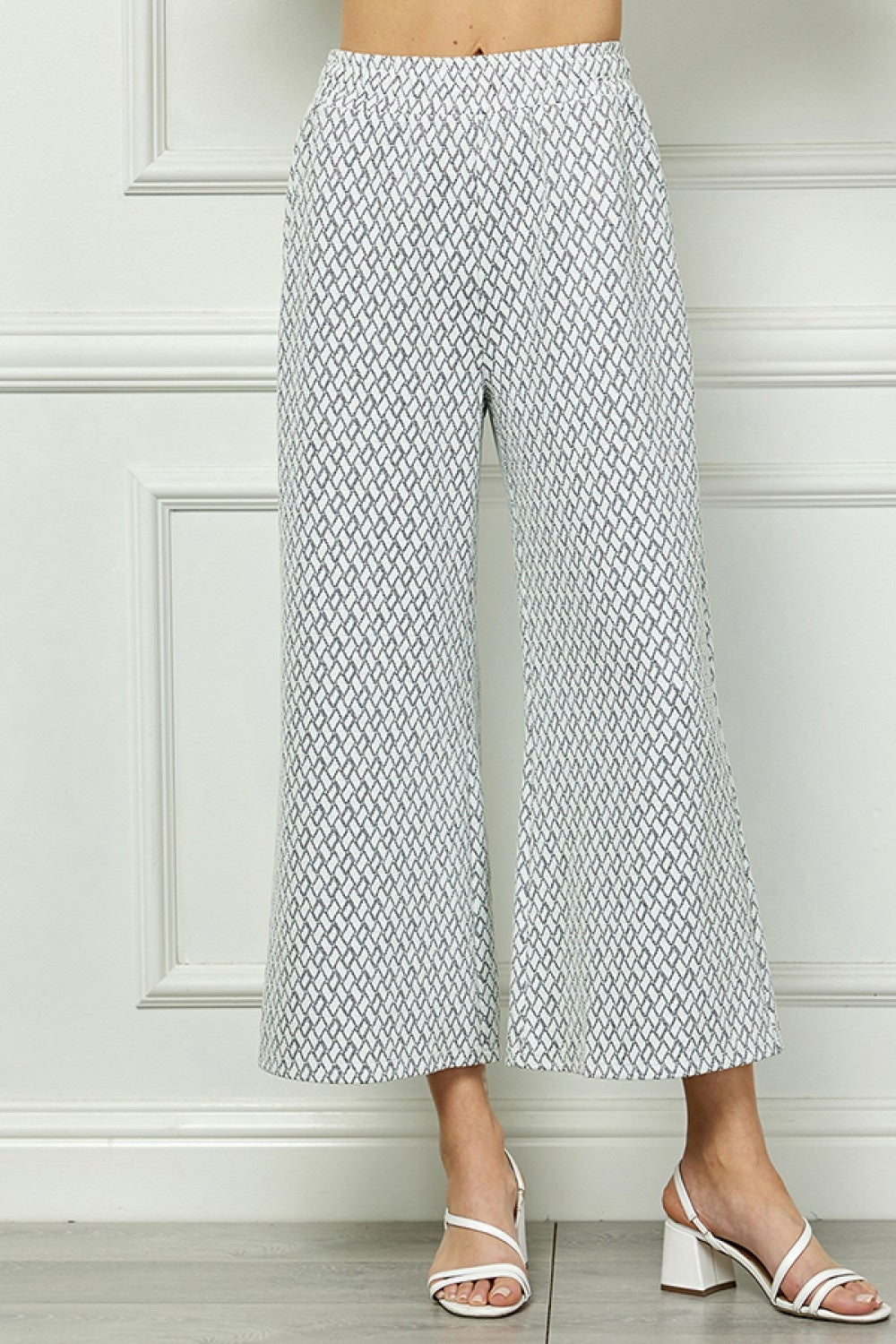 Metallic Jacquard Cropped Pants