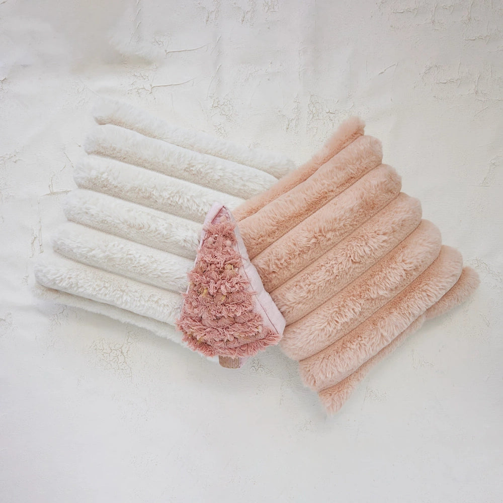 Peach Square Cotton Fabric Blend Pillow — alternate view 2