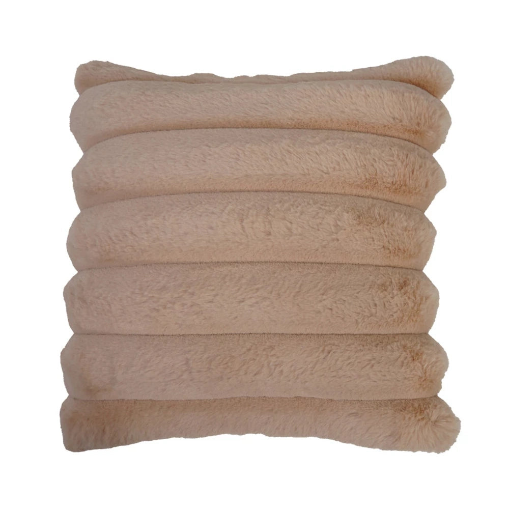 Peach Square Cotton Fabric Blend Pillow
