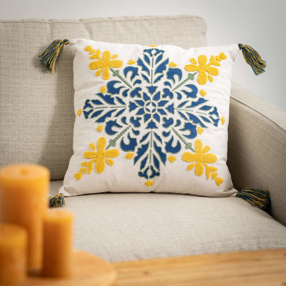 Embroidered Pattern Pillow — alternate view 2