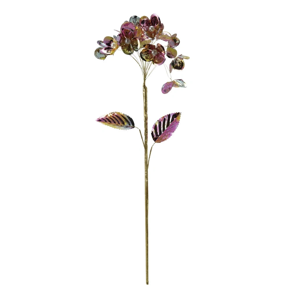 Pink & Gold Faux Flower Pick with Pearls — alternate view 2