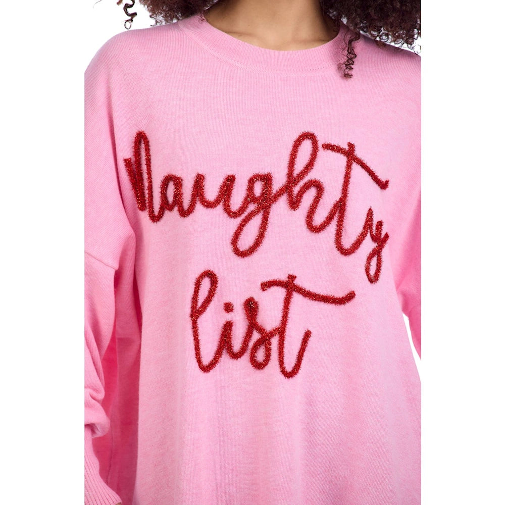 Pink Holiday Sparkle Sweater — alternate view 2