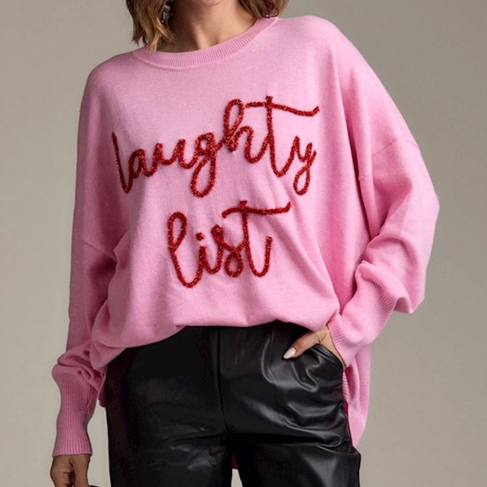 Pink Holiday Sparkle Sweater — alternate view 4