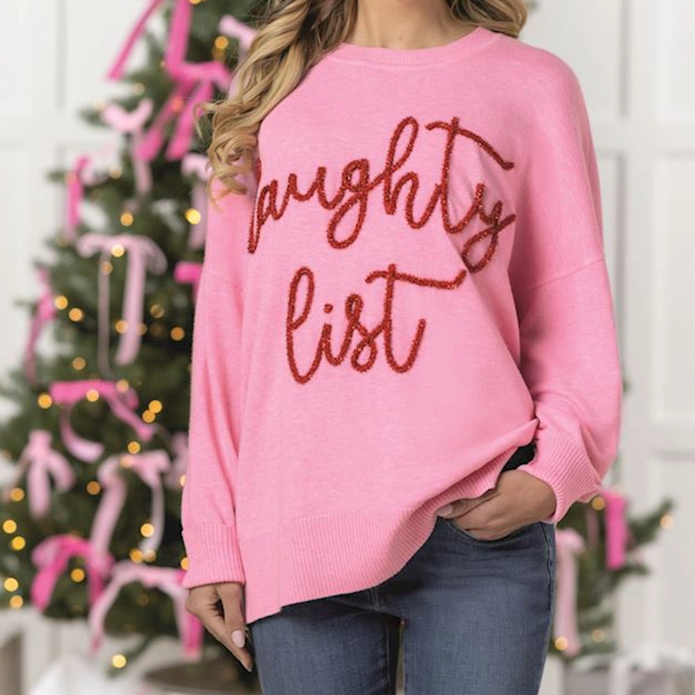 Pink Holiday Sparkle Sweater — alternate view 5
