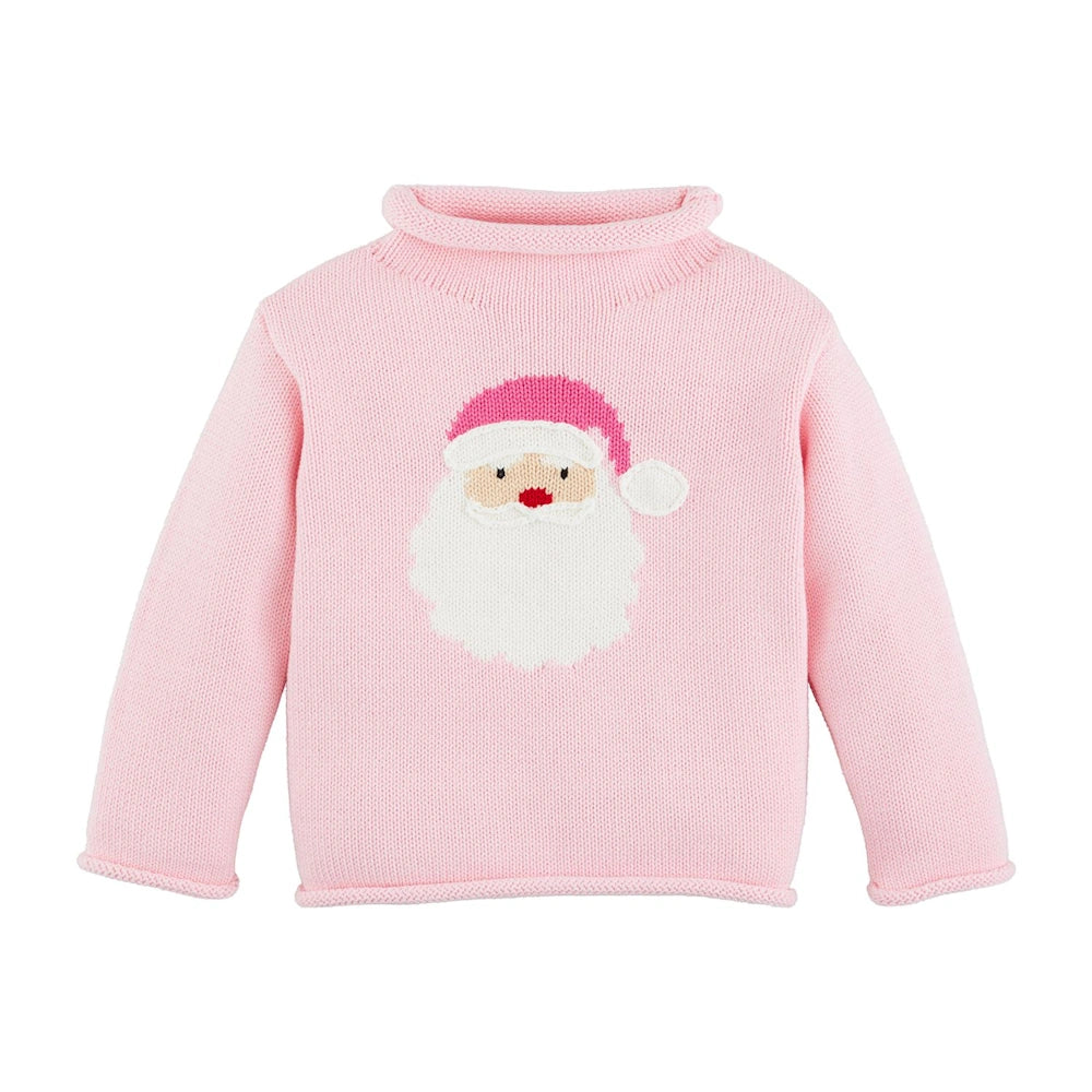 Pink Santa Rollneck Toddler Sweater — alternate view 2