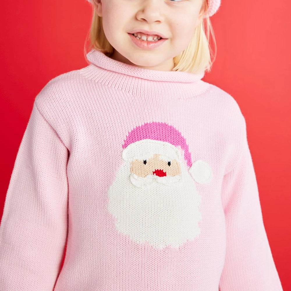 Pink Santa Rollneck Toddler Sweater — alternate view 3