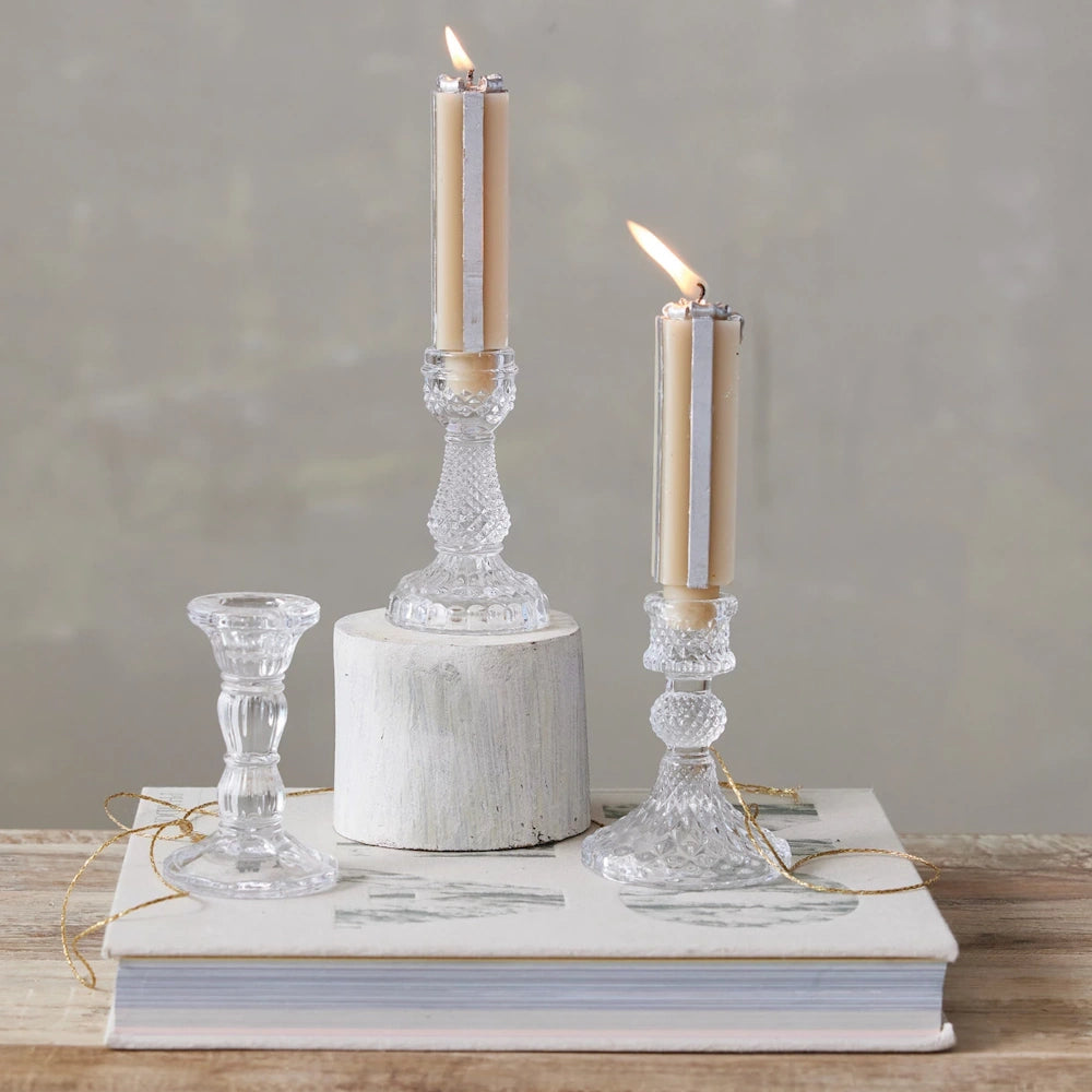 Pressed Glass Taper Holders