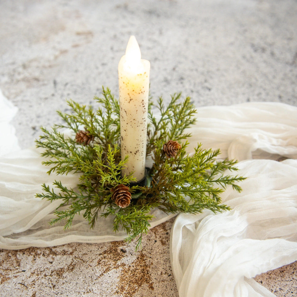 Prickly Pine Taper Candle Ring