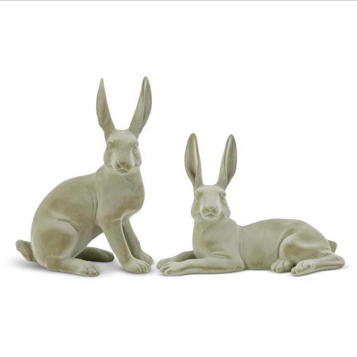 Green Velvet Resin Bunny