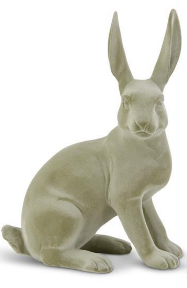 Green Velvet Resin Bunny — alternate view 2