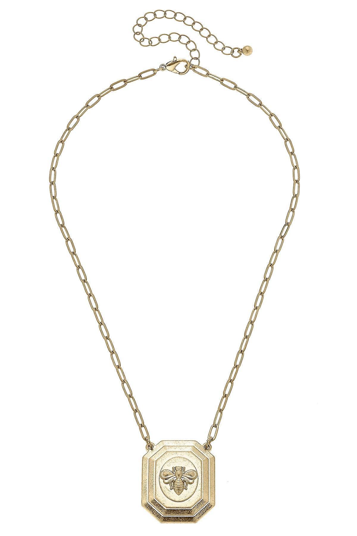 Queen Bee Necklace in Worn Gold — alternate view 2