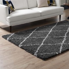 Toryn Diamond Lattice Shag Rug 5'x8' — alternate view 4