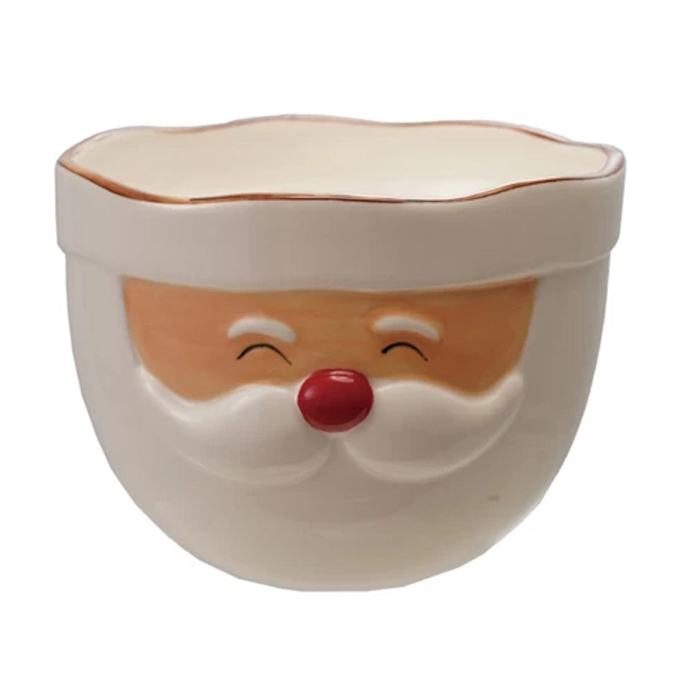 Red & White Stoneware Santa Mixing Bowl — alternate view 3