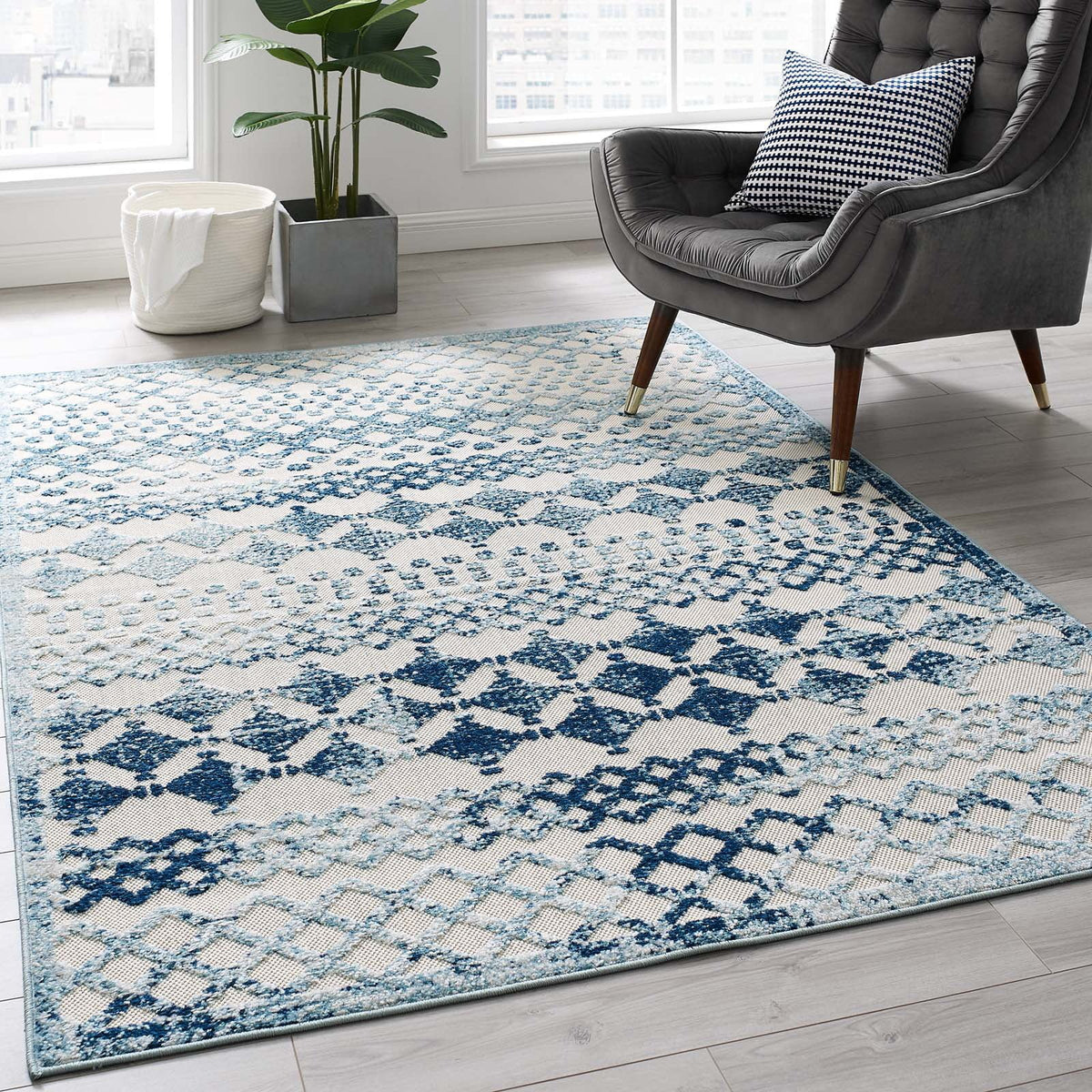 Reflect Giada Abstract Diamond Moroccan Trellis 5x8 — alternate view 2