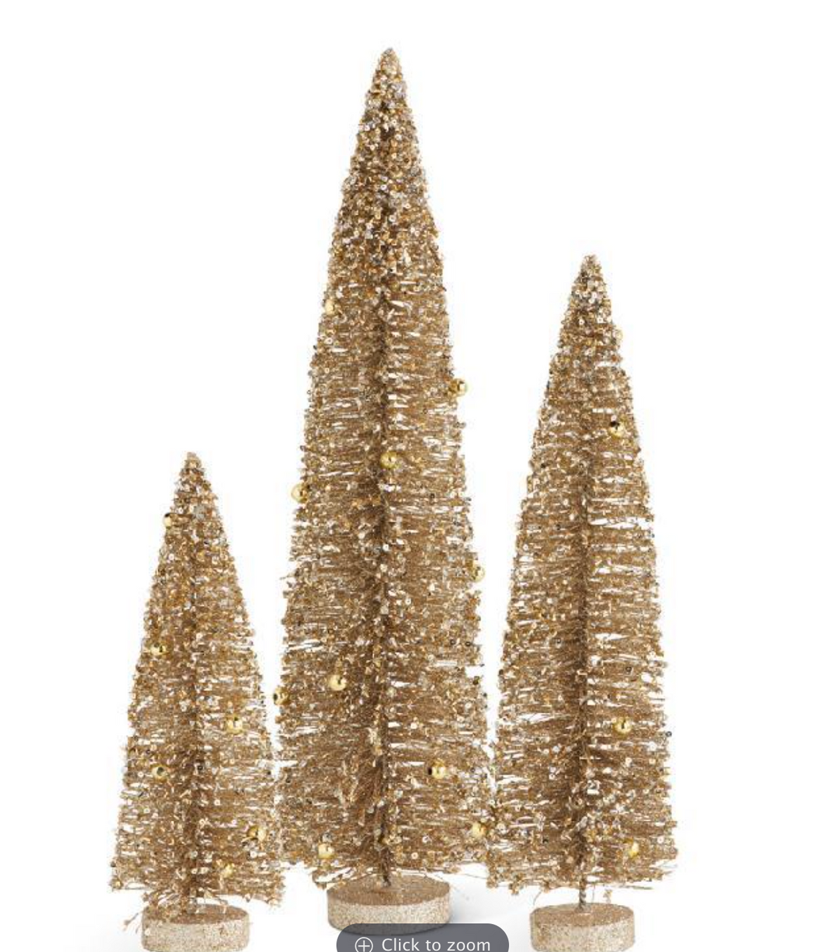 Gold Glittered Bottle Brush Tree w/Mini Ornaments- Large