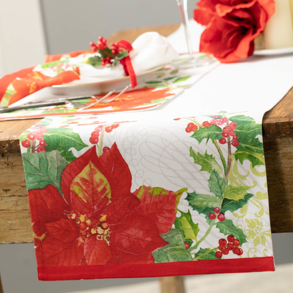 Poinsettia Table Runner