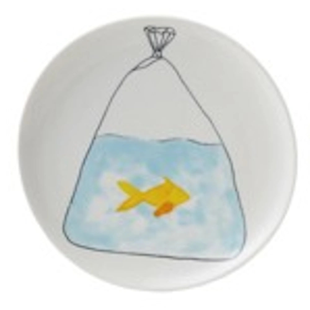 Round Stoneware Plate with Animal Multi Color — alternate view 7