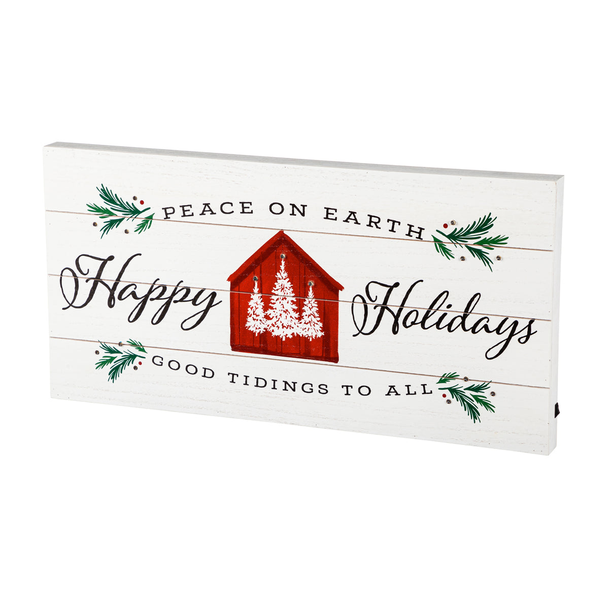 LED Happy Holidays Wood Wall Décor