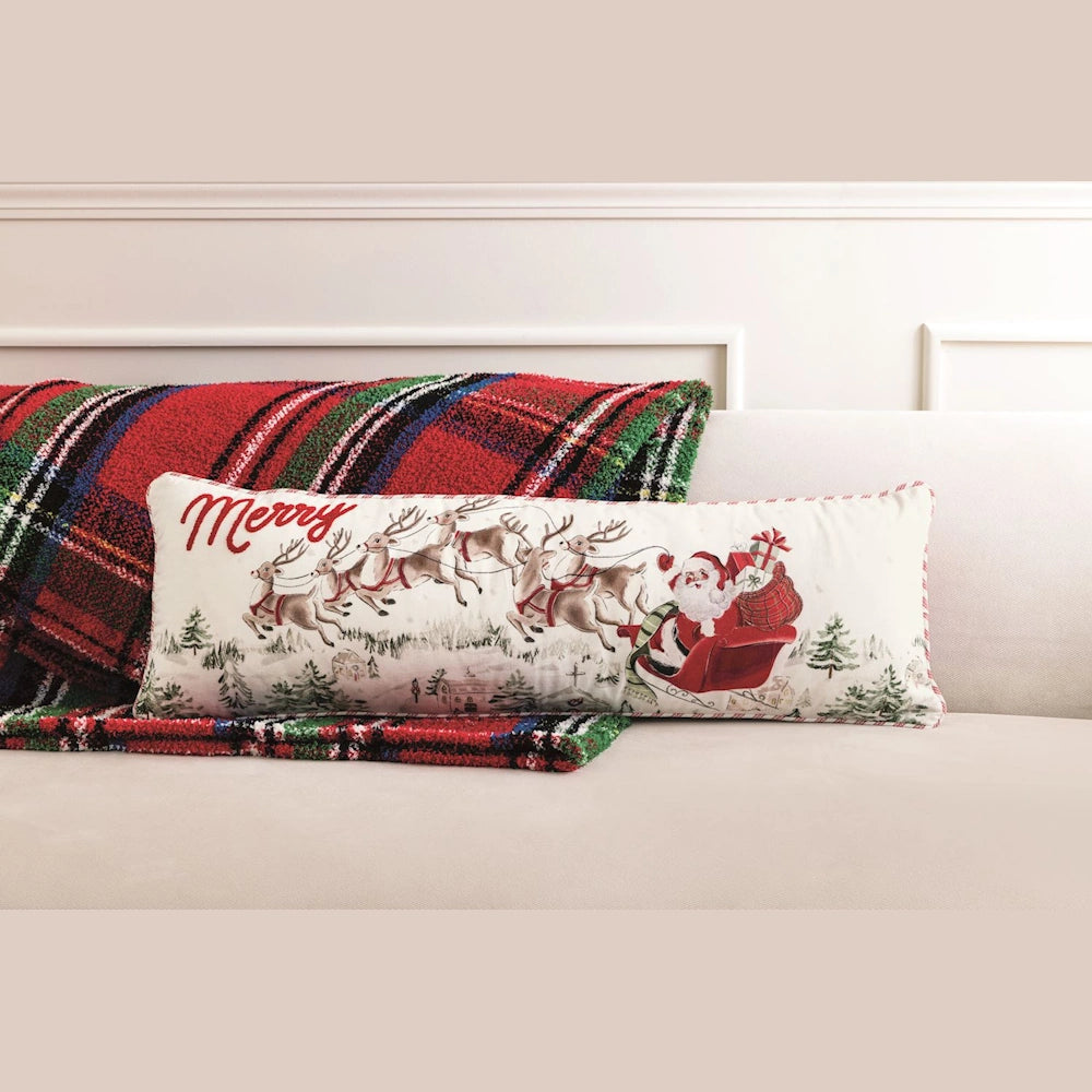 Santa Scene Christmas Pillow