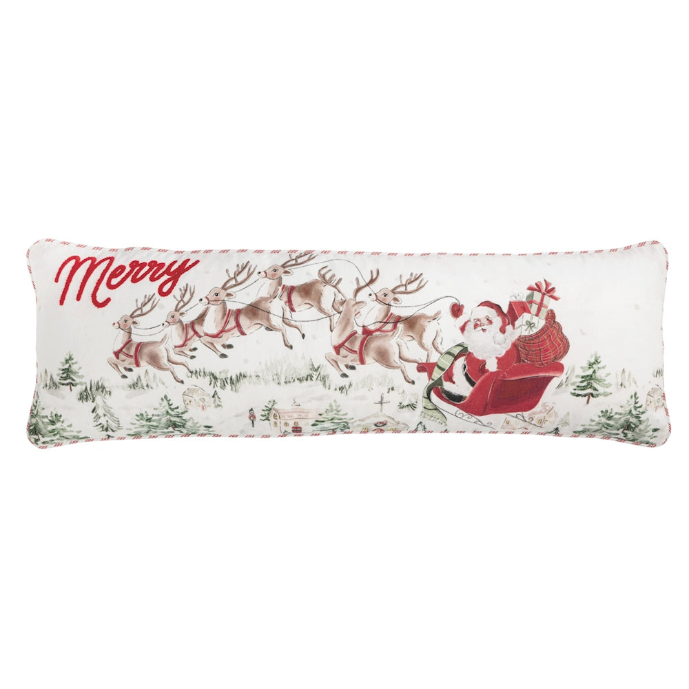 Santa Scene Christmas Pillow — alternate view 2