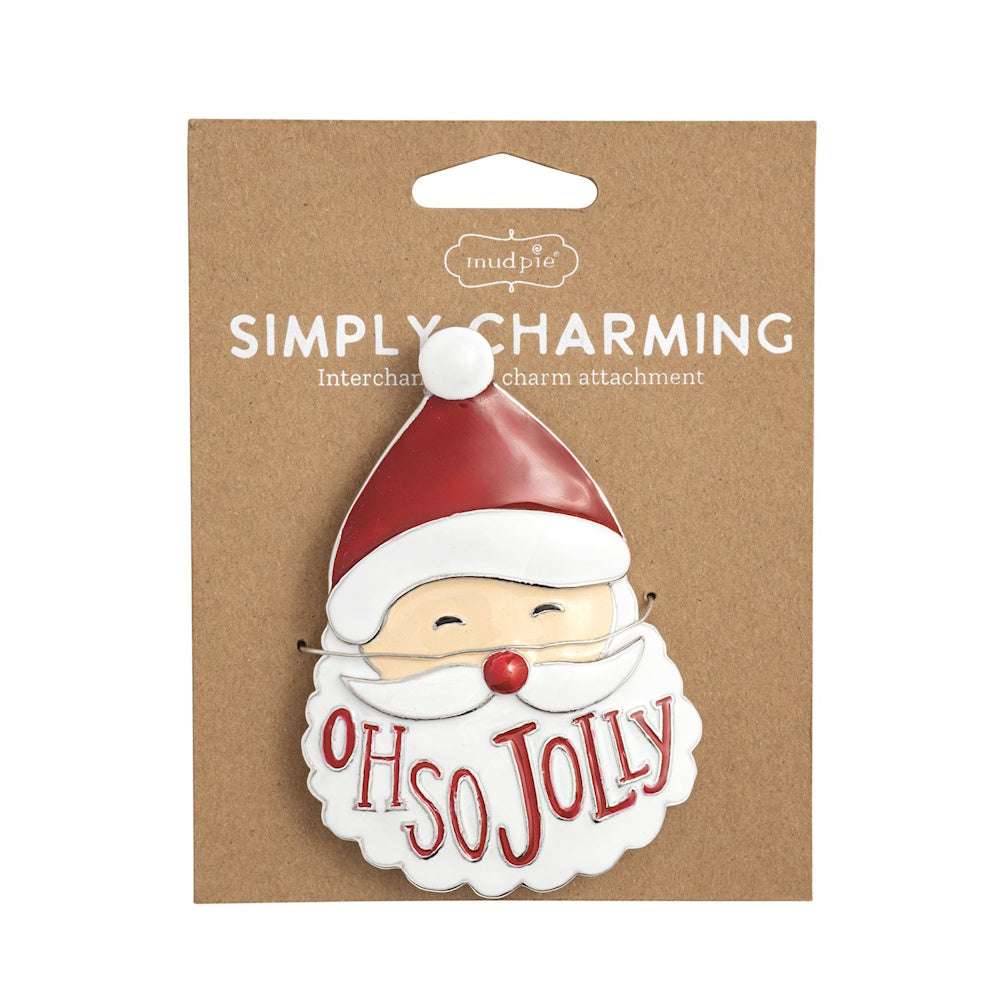 Mud Pie Simply Charming Santa Clause interchangeable charm attachment on cardboard packaging.