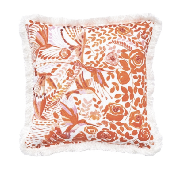 Hummingbird Floral Pillow — alternate view 2