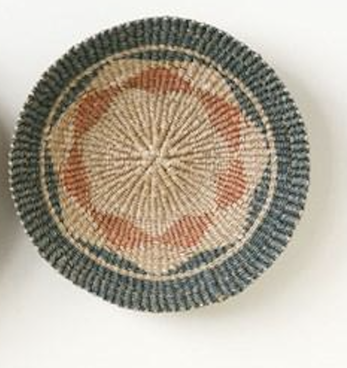 16"Round Hand-Woven Abaca Wall Basket- Green — alternate view 2