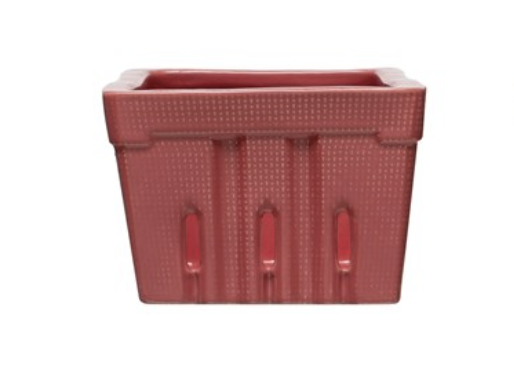 Red Textured Stoneware Berry Basket — alternate view 3