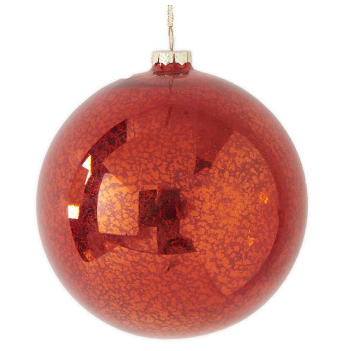 7 Inch Red Mercury Round Shatterproof Ornament