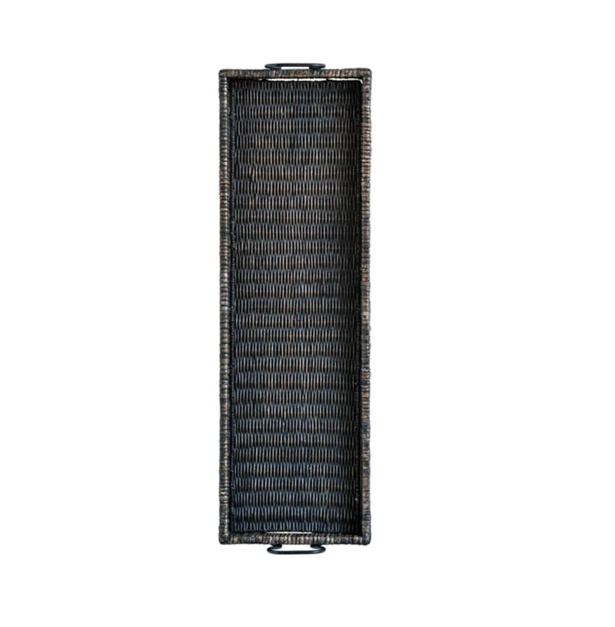 Decorative Rattan Tray with Metal Handles — alternate view 2