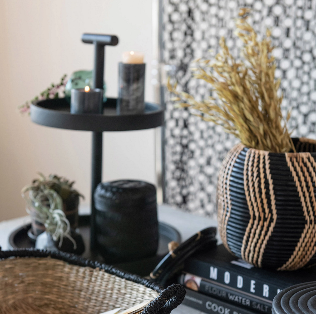 Mango Wood 2-Tier Tray with Handle — alternate view 3