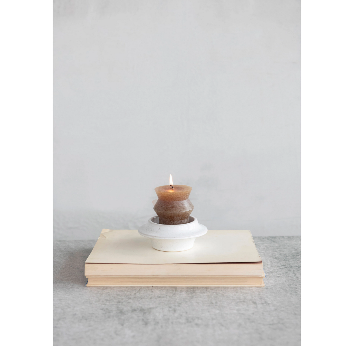 Stoneware Tealight/Pillar Holder, Reactive Glaze — alternate view 2