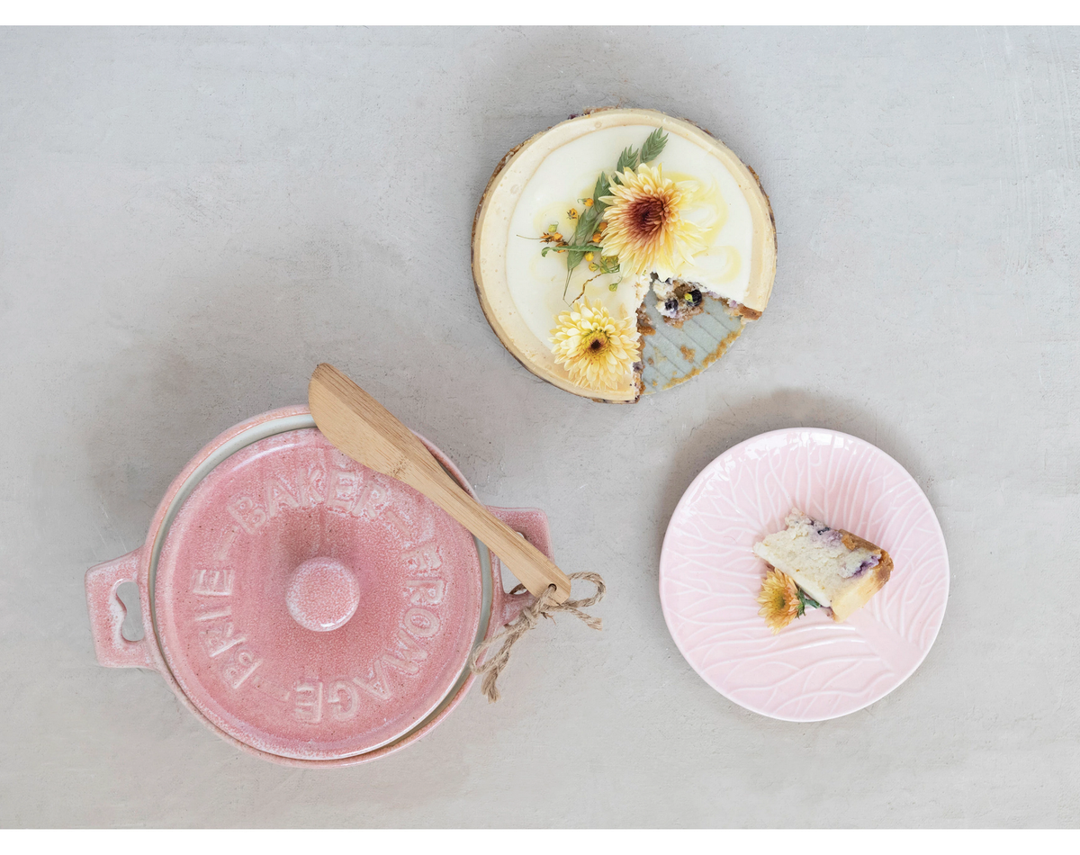 Stoneware Brie Baker with Bamboo Spreader — alternate view 3