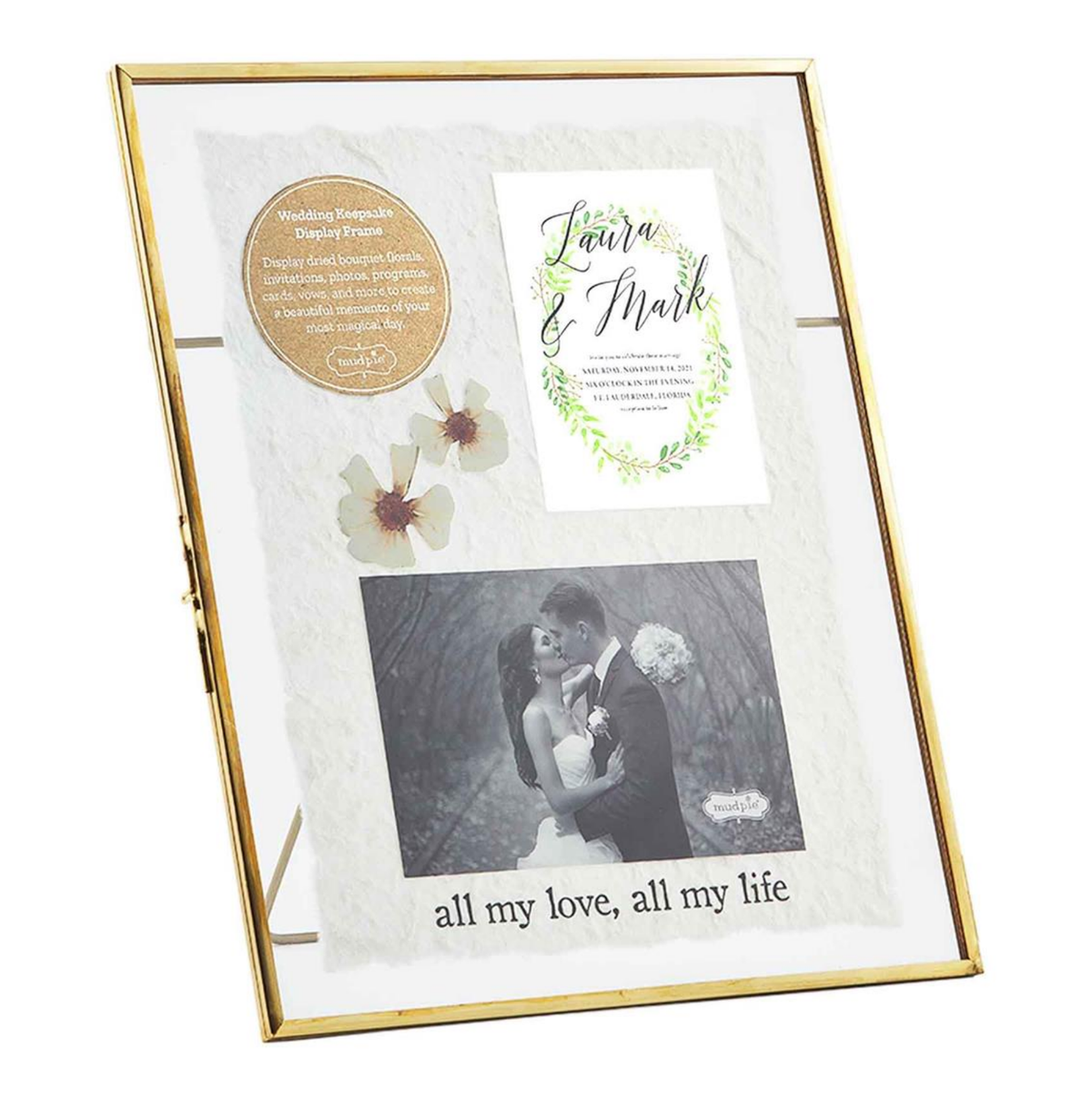 Wedding Keepsake Brass Frame
