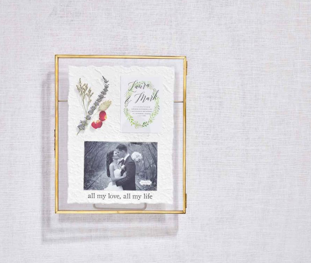 Wedding Keepsake Brass Frame — alternate view 2