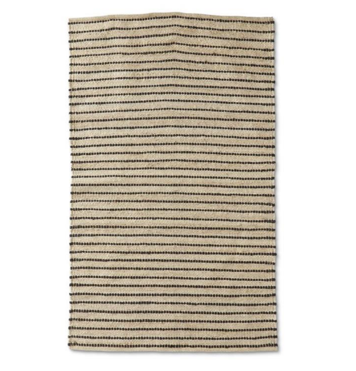Tan & Black Jute Braided Stripe Shuttle Handwoven Rug (5x8)