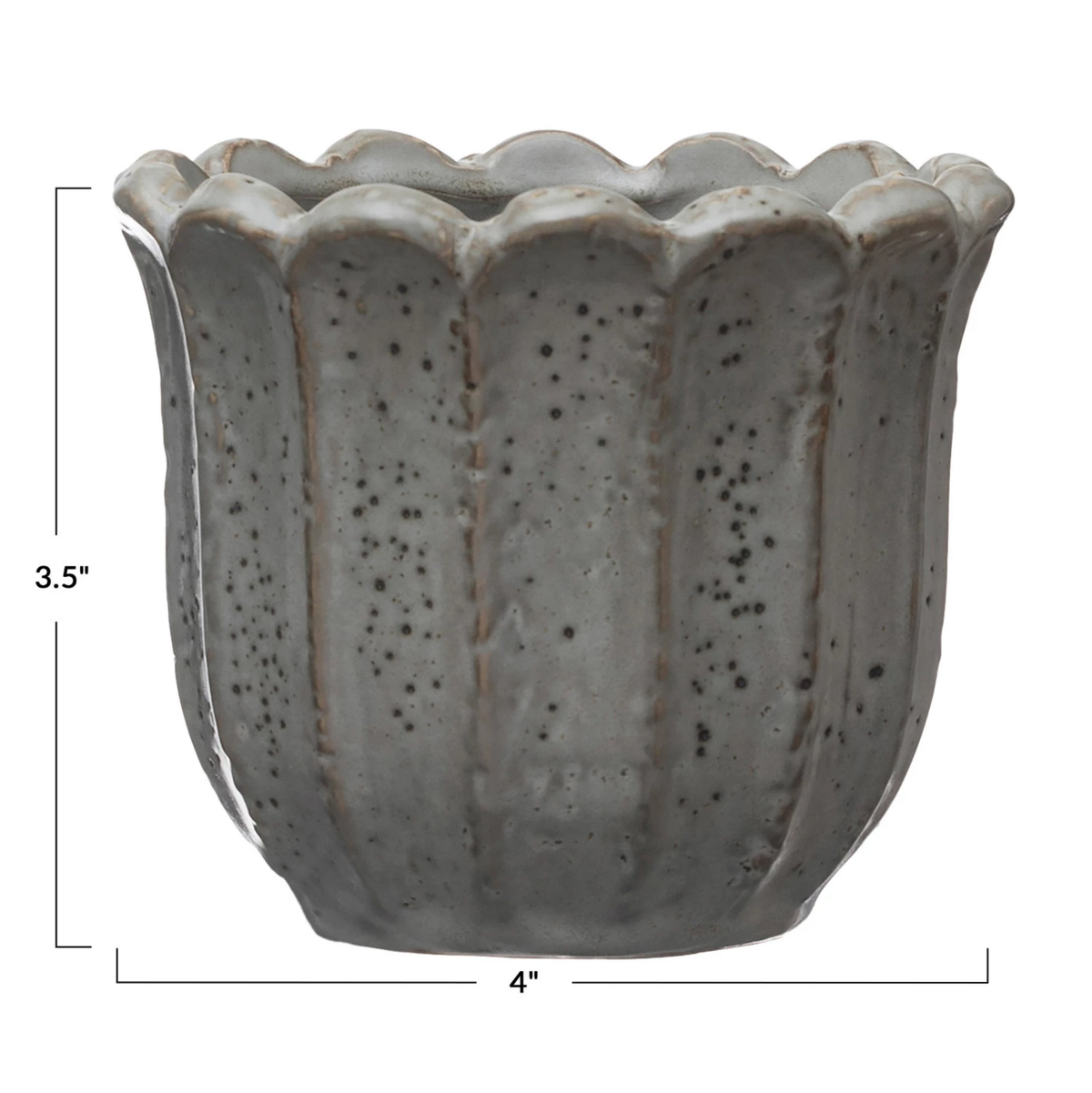 Stoneware Flower Shaped Planter — alternate view 2