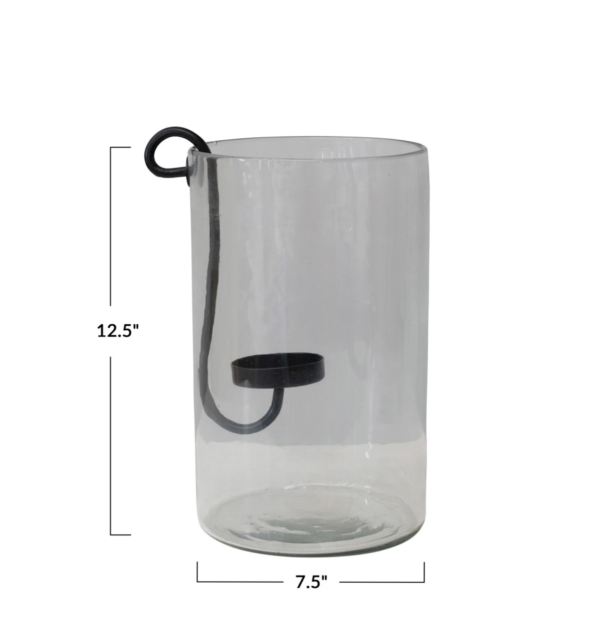 Glass Hurricane w/ Metal Candle Holder — alternate view 2