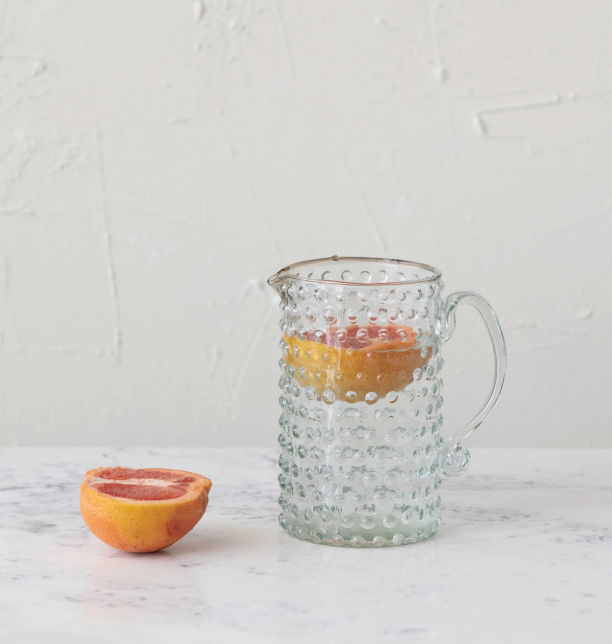 Hand-Blown Glass Hobnail Pitcher — alternate view 3
