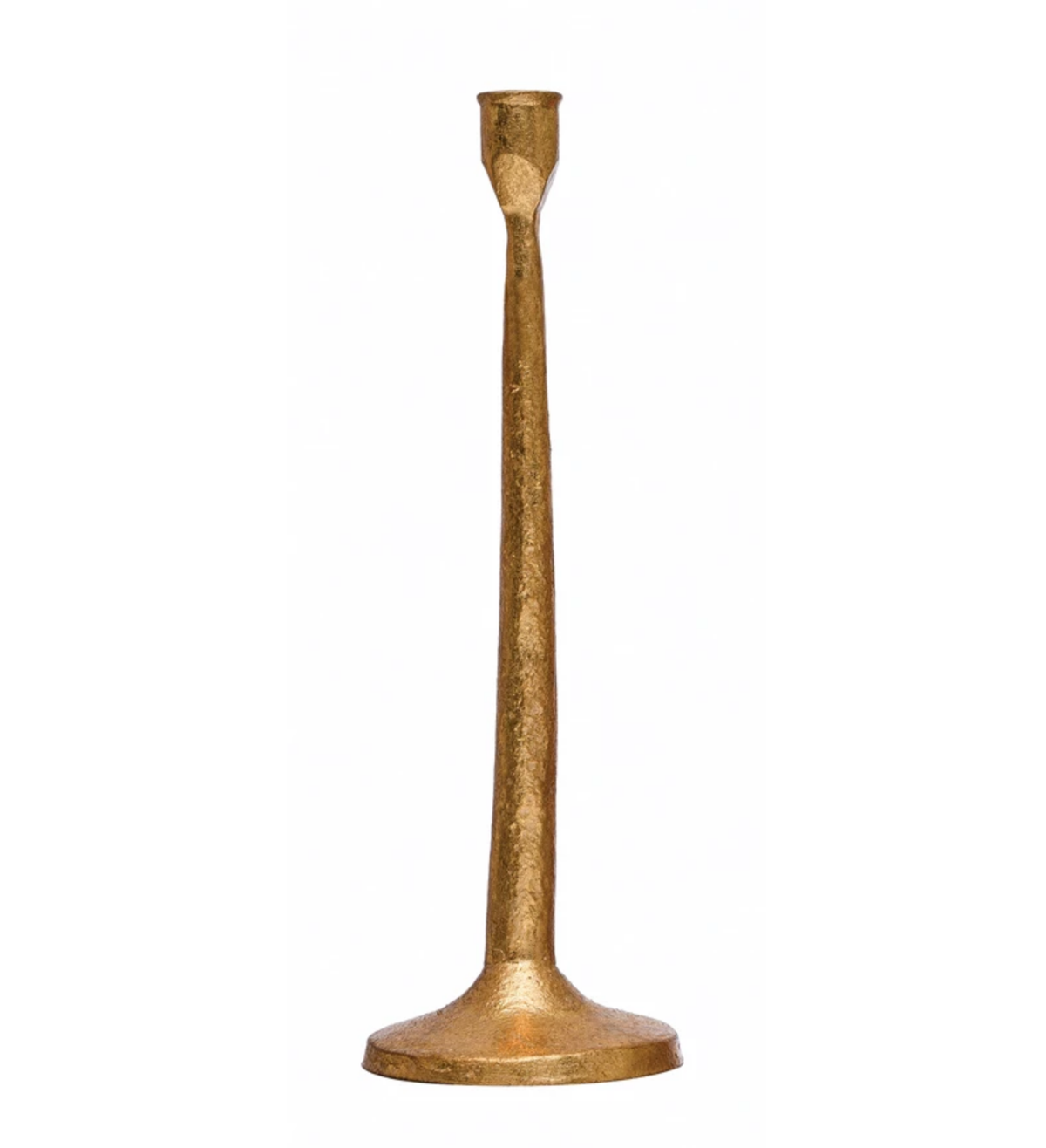 Cast Iron Taper Holder, Gold Finish